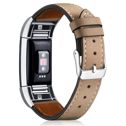 Matte Brown Leather Strap for Fitbit Charge 6