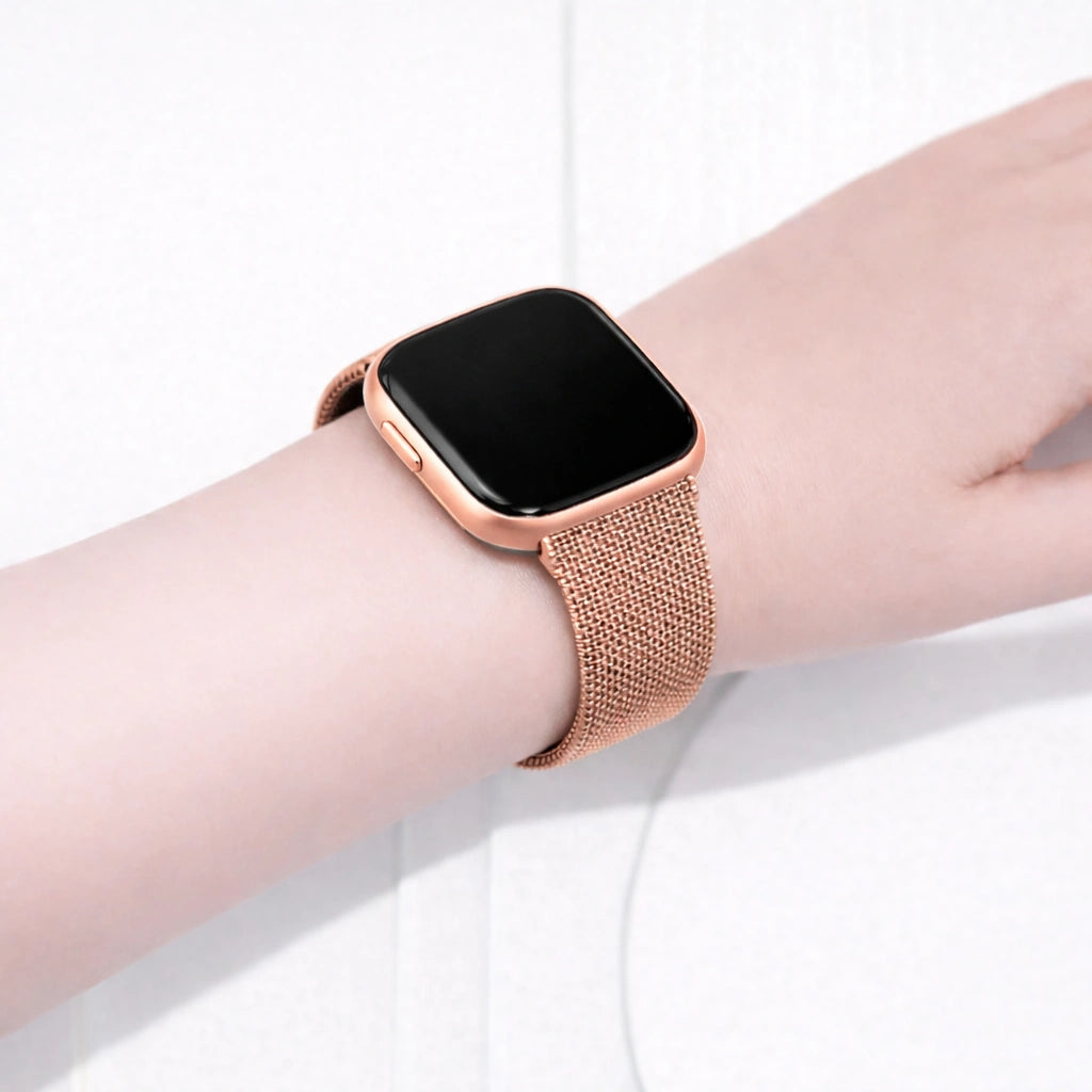 Rose Gold Metal Fitbit Versa 2 Strap | Premium Metallic Watch Band