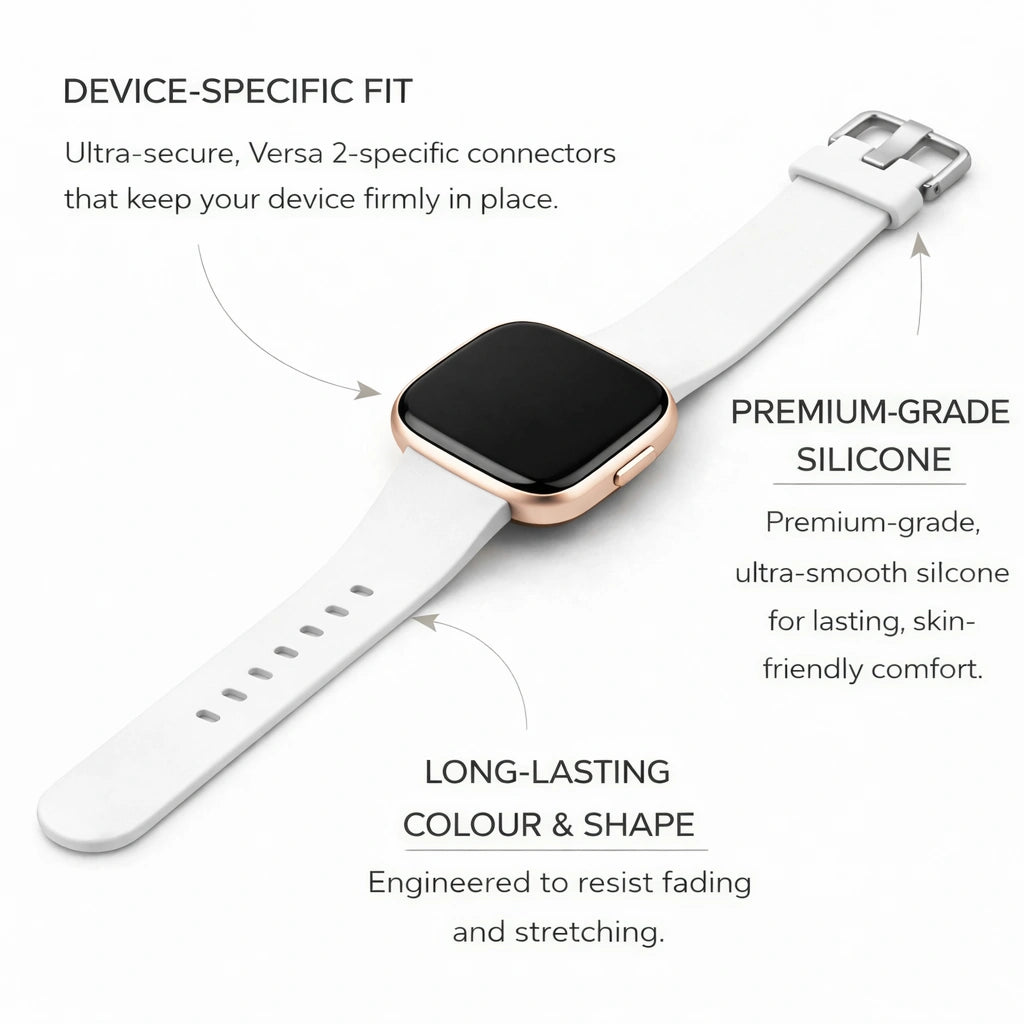 Original Fitbit Versa Classic Band White Strap Size Large