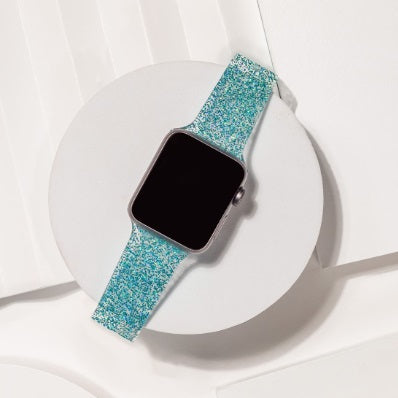 Teal Glitter Apple Watch Strap
