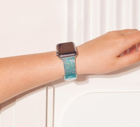 Teal Glitter Apple Watch Strap FitStrapsUK