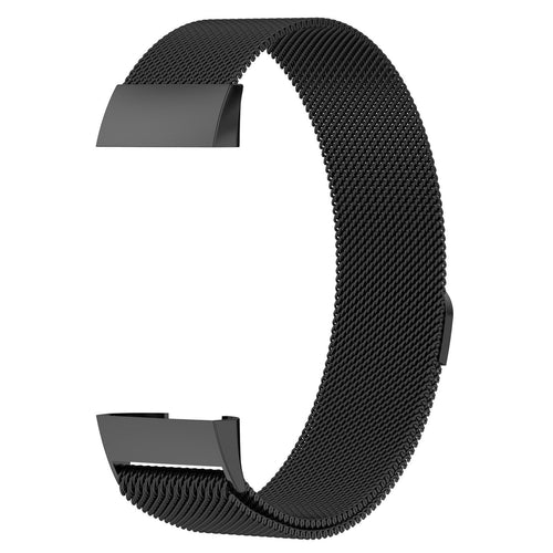 Black Metal Strap for Fitbit Charge 3