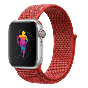 Red Nylon Apple Watch Strap