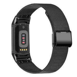 Black Metal Strap for Fitbit Charge 5