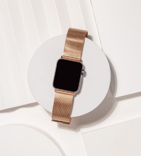 Rose Gold Metal Apple Watch Strap 44mm