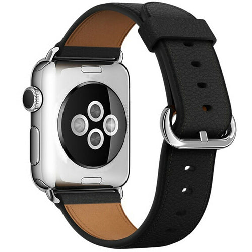 Black Leather Apple Watch Strap 44mm