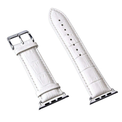 White Crocodile Leather Apple Watch Strap 44mm