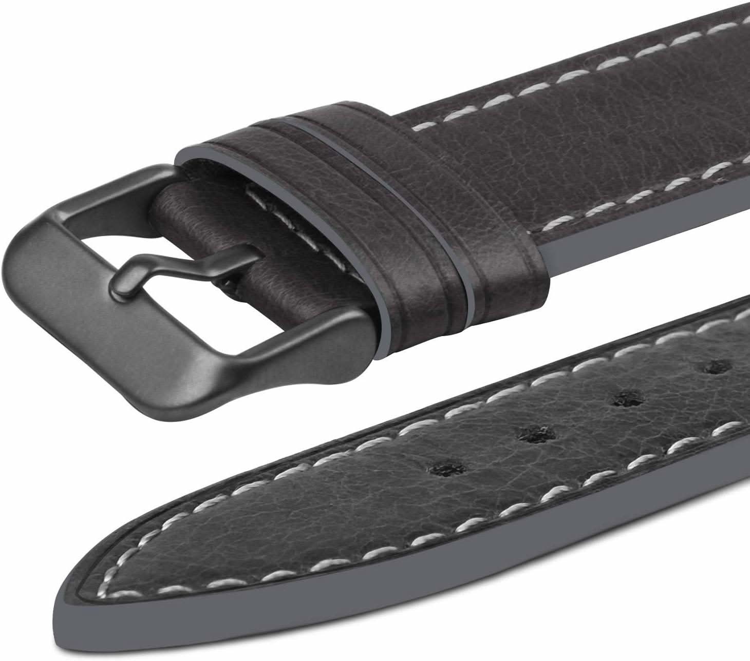 Dark Brown Leather Apple Watch Band 44mm