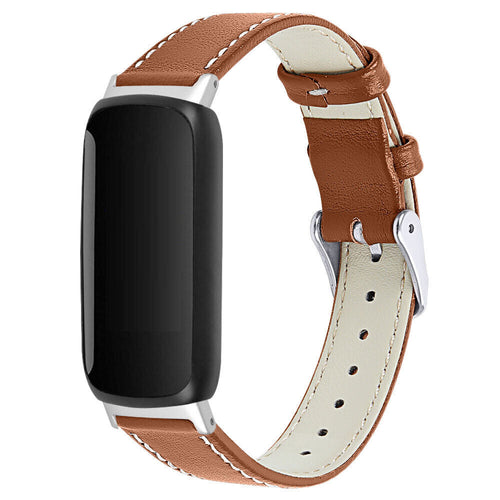 Brown Leather Fitbit Inspire 3 Strap