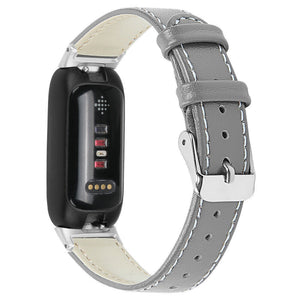 Grey Leather Fitbit Inspire 3 Strap