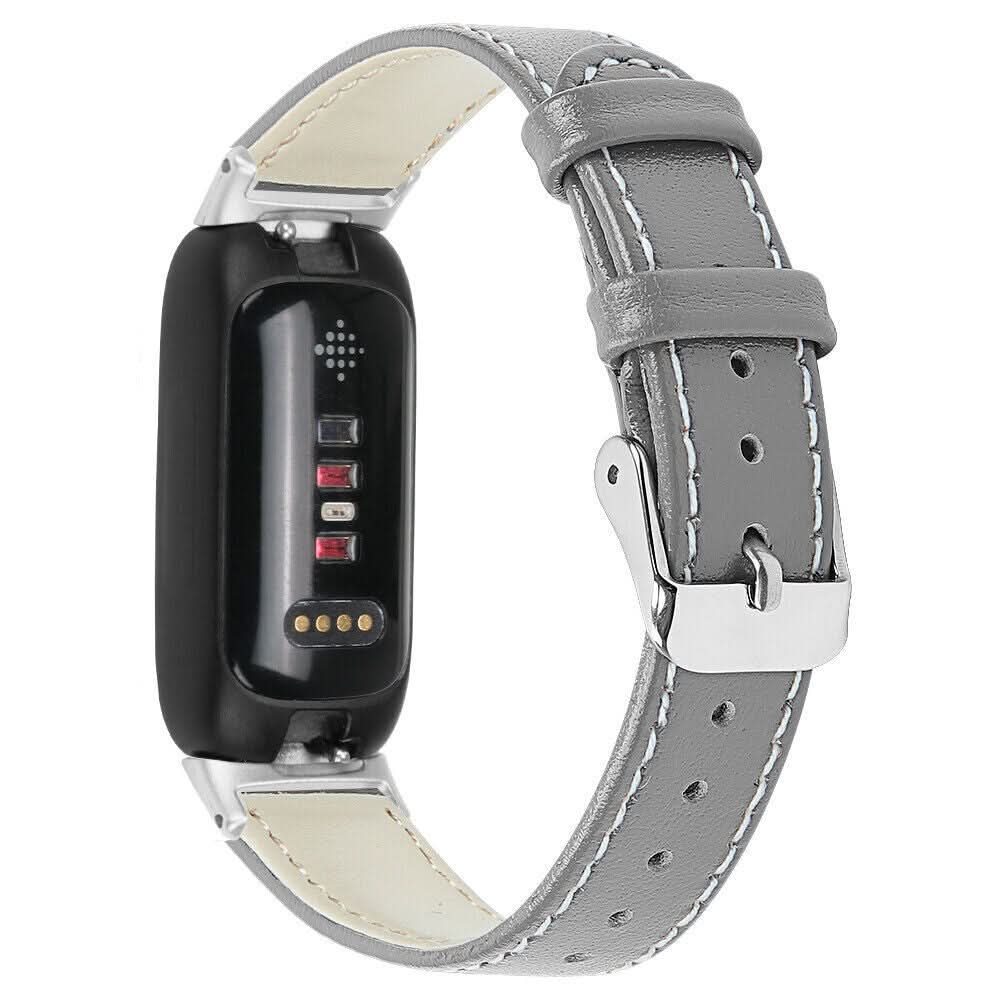 Grey Leather Fitbit Inspire Strap – FitStrapsUK - Main Image
