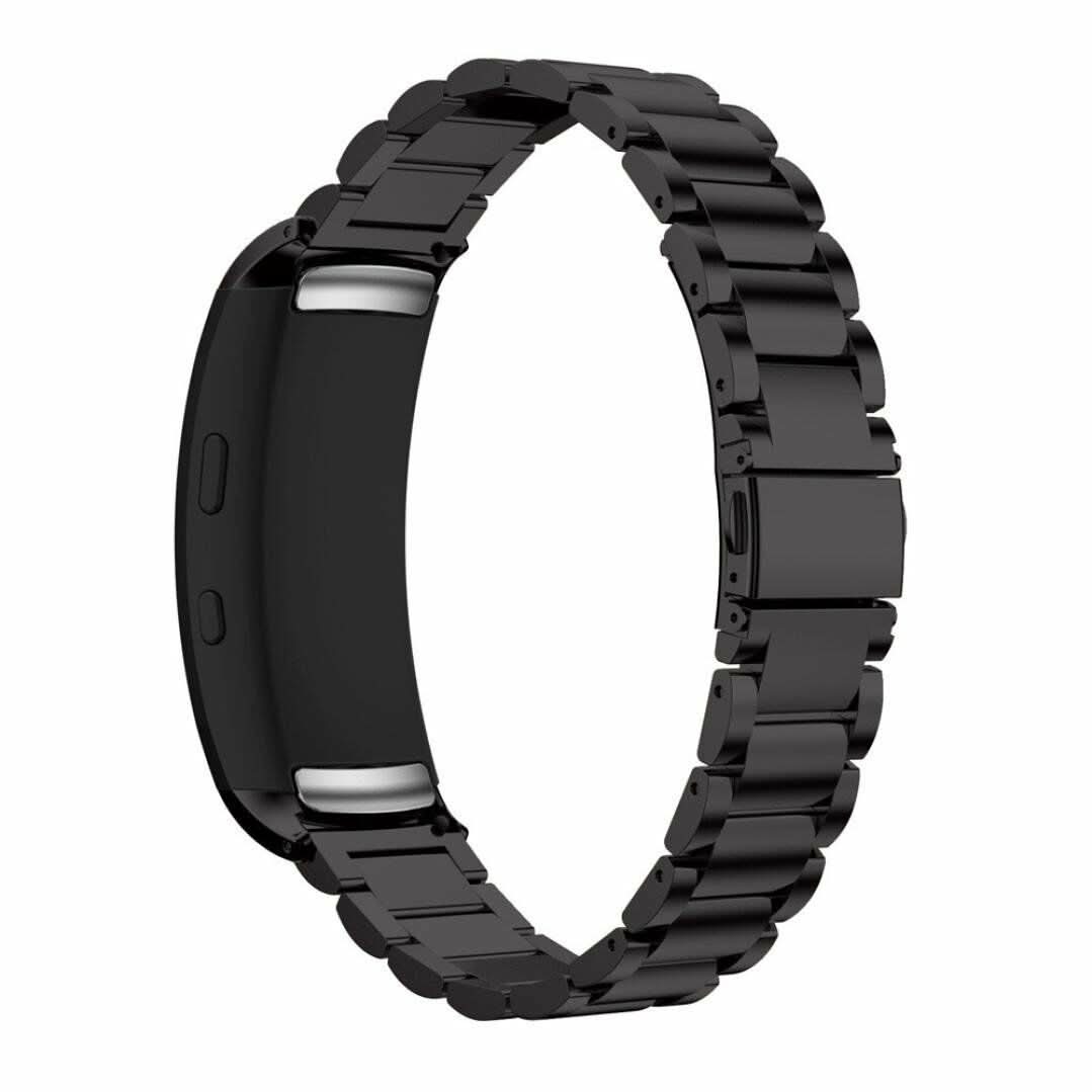 Metallic Black Stainless Steel Samsung Gear Fit 2 Strap