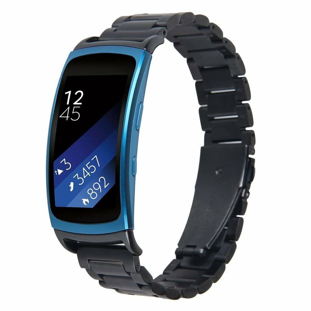 Metallic Black Stainless Steel Samsung Gear Fit 2 Band