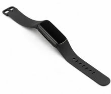 Black silicone watch band designed for the Fitbit Inspire 3