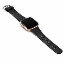 Black silicone strap for Fitbit Versa 2 with secure buckle and soft finish