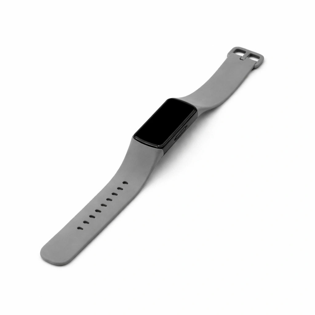 Silicone strap for Fitbit Charge 5 in grey with adjustable fit