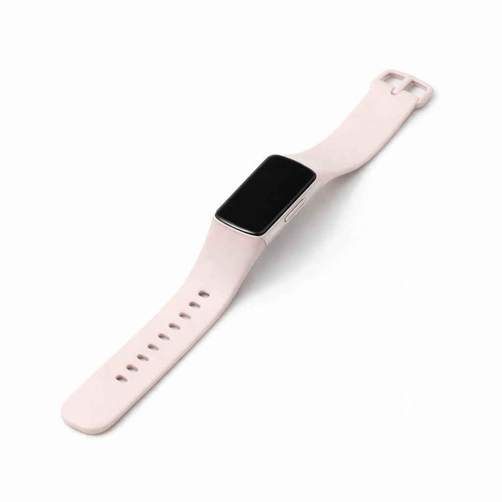 Light pink silicone strap for Fitbit Charge 5 with soft flexible finish