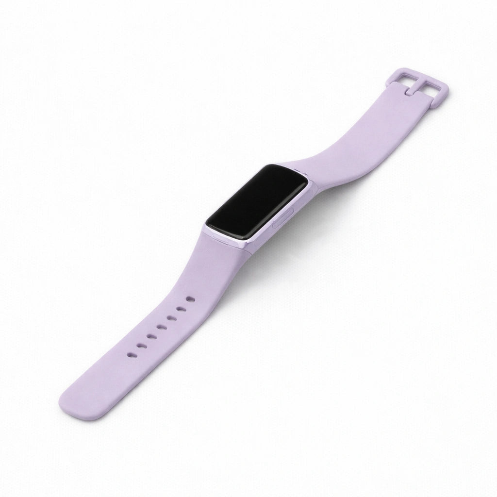 Light purple silicone strap for Fitbit Charge 5 with smooth flexible finish