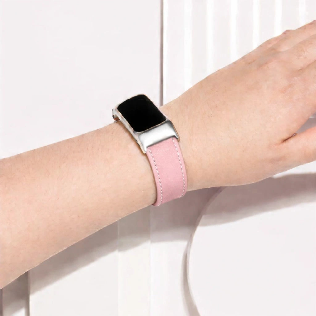 Pink Leather Strap for Fitbit Charge 6