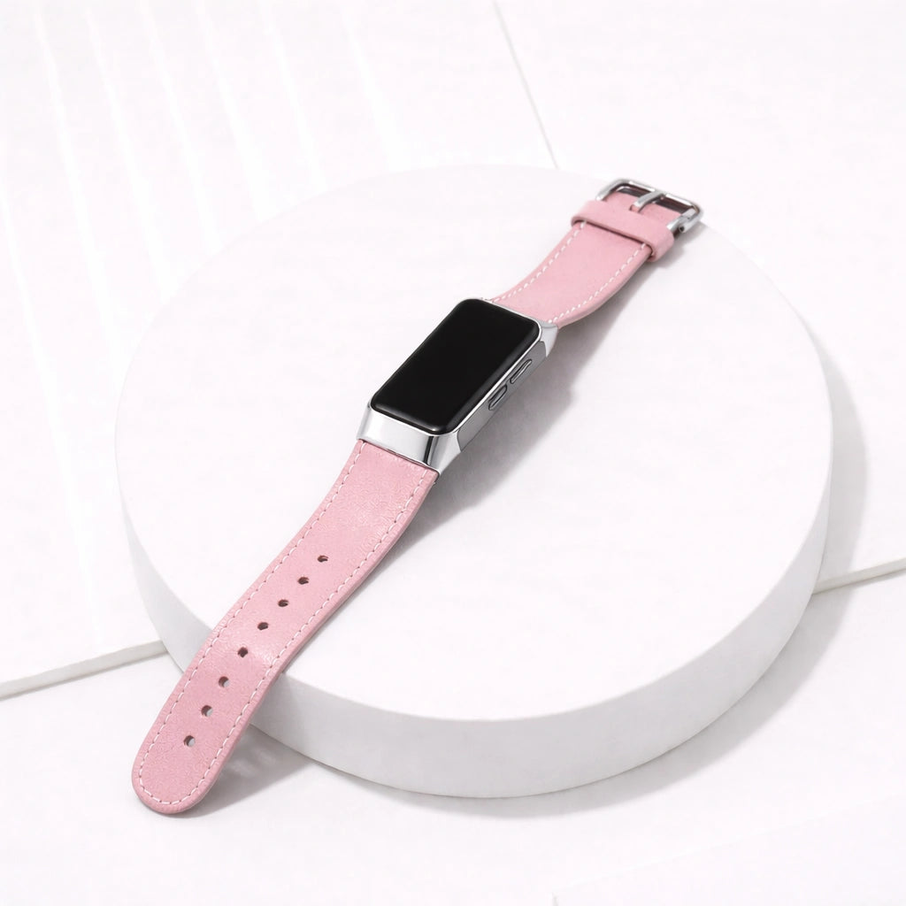Pink Leather Strap for Fitbit Charge 6