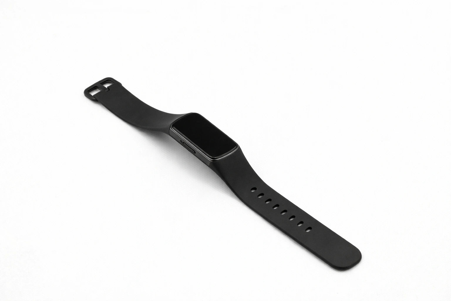 Black silicone band designed to fit the Fitbit Charge 6 fitness tracker