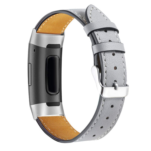 Grey Leather Strap for Fitbit Charge 6