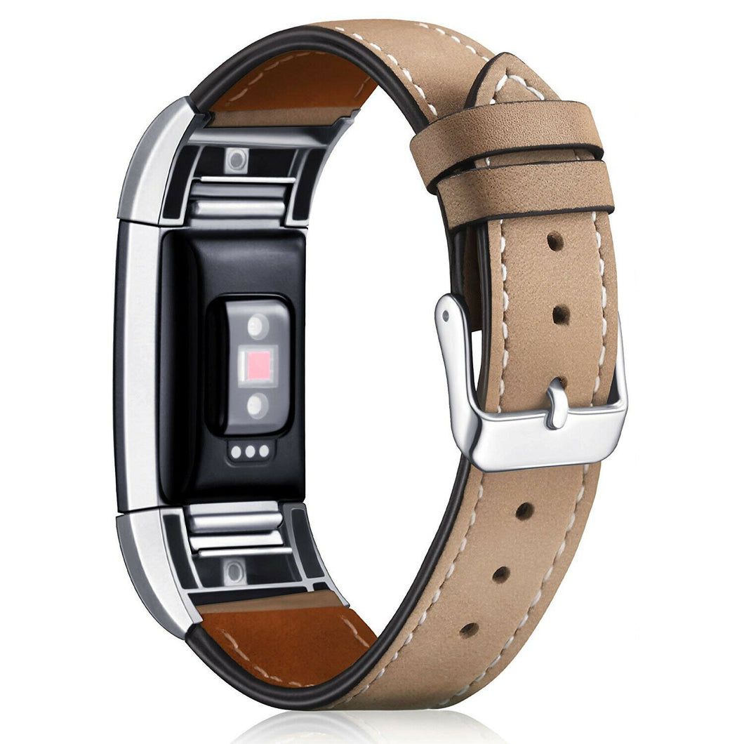 Matte Brown Leather Strap for Fitbit Charge 6