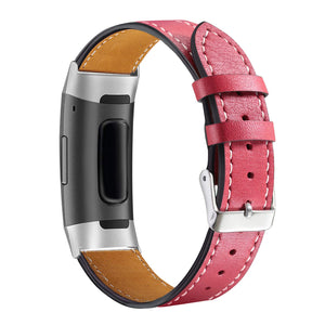 Red Leather Strap for Fitbit Charge 6