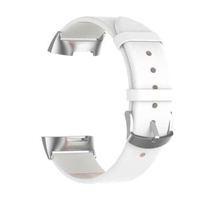 White Leather Strap for Fitbit Charge 6