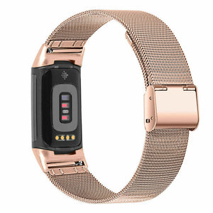 Rose Gold Metal Watchband for Fitbit Charge 6 FitStrapsUK