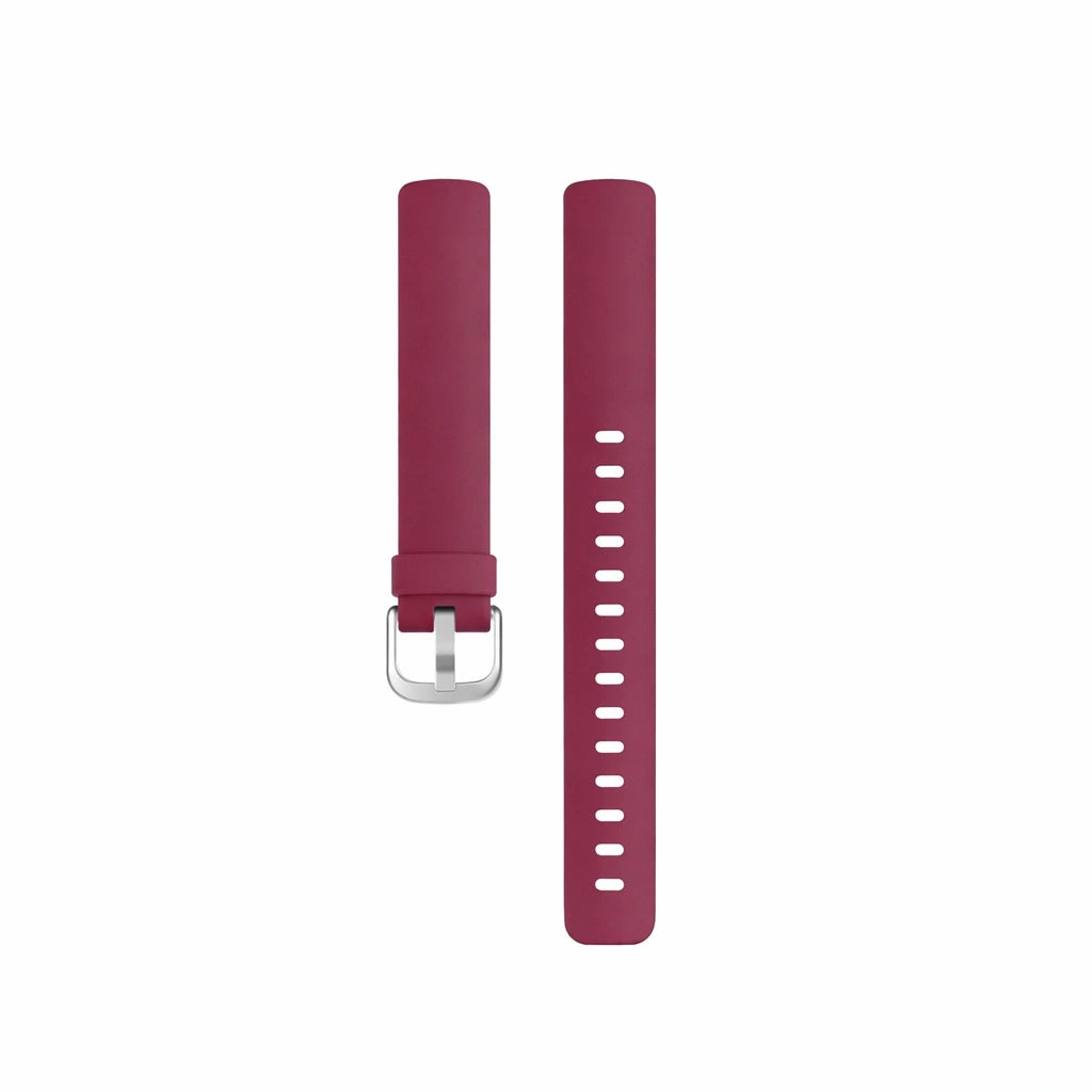 Red replacement watch strap for Fitbit Inspire 2 with adjustable buckle design