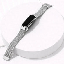 Silver mesh strap for Fitbit Inspire 2 with milanese-style stainless steel finish
