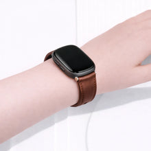 Brown leather watch strap for Fitbit Versa 3 with soft, skin-friendly premium leather and adjustable fit