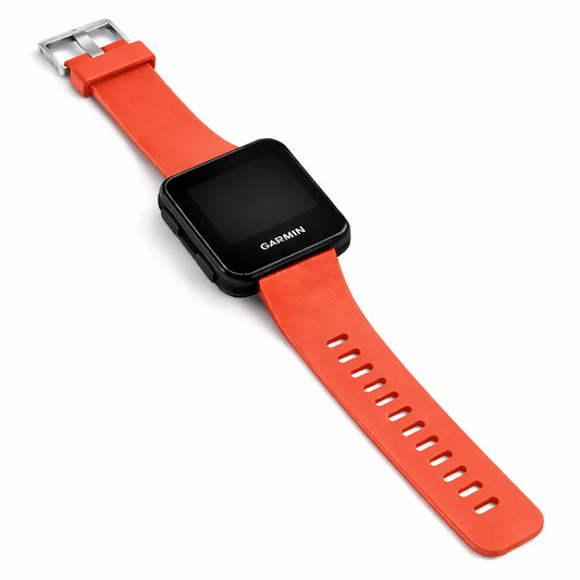 Orange replacement band for Garmin Forerunner 35 with smooth silicone finish
