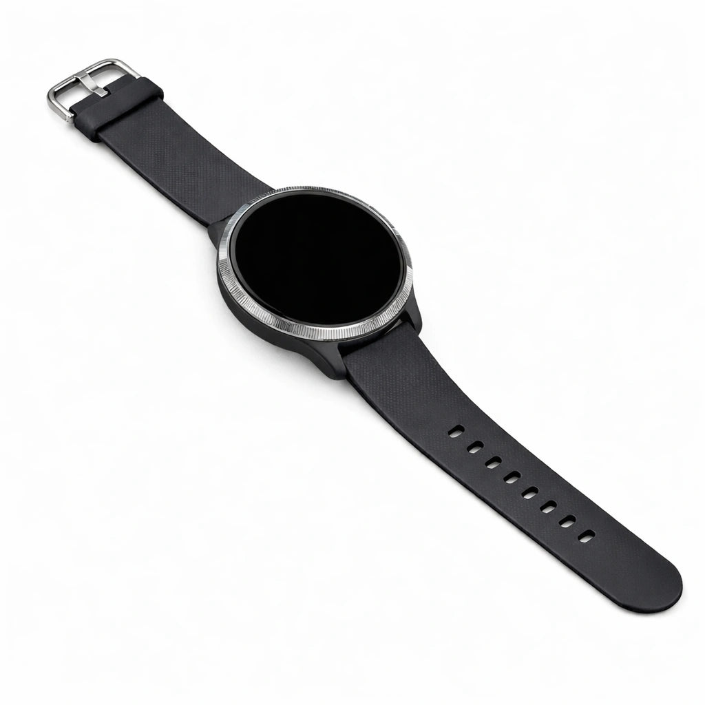 Black replacement strap compatible with Garmin Venu smartwatch
