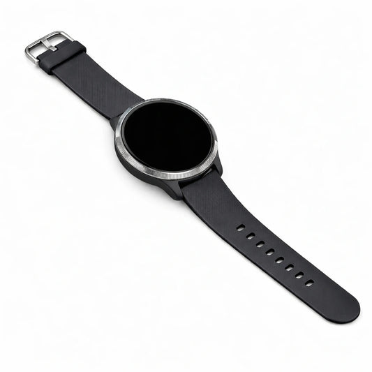 Black replacement strap compatible with Garmin Venu smartwatch