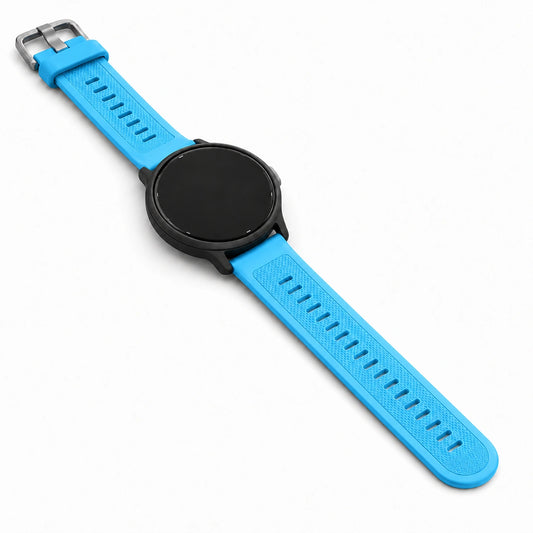 Light blue replacement watch band for Garmin Vivoactive 6 displayed on a white background