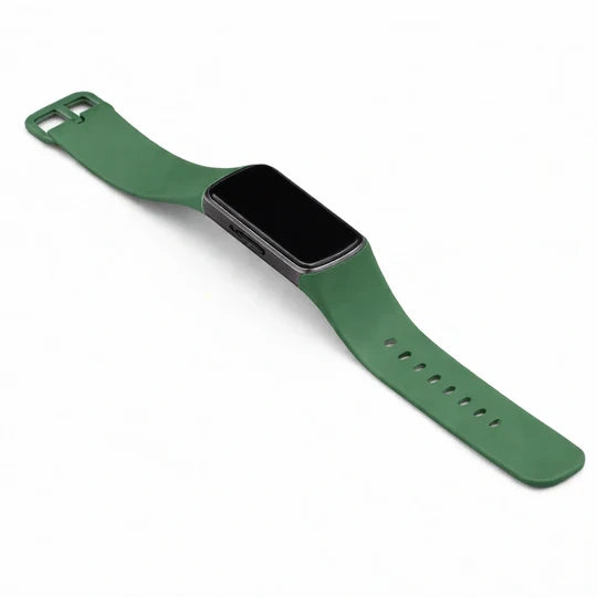 Silicone strap for Fitbit Charge 5 in pine green with adjustable fit
