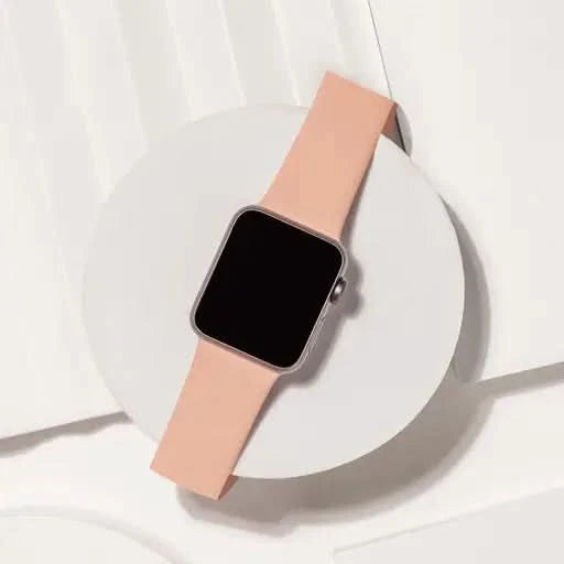 Light pink Apple Watch strap for women – soft silicone style