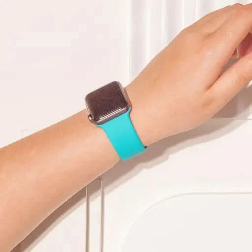 Mint green Apple Watch strap for women – soft silicone design