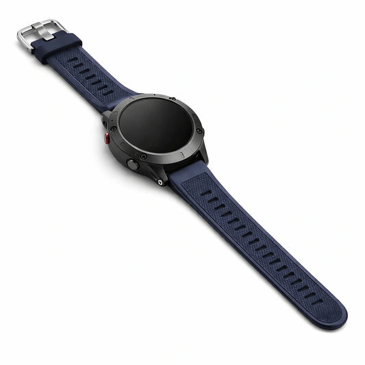 Garmin Fenix 6 navy blue silicone strap durable replacement watch band
