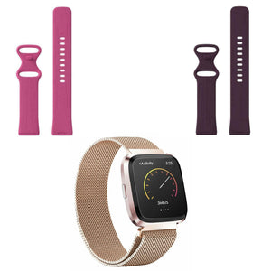 3 x Fitbit Versa 4 Straps Metal Refresh Bundle