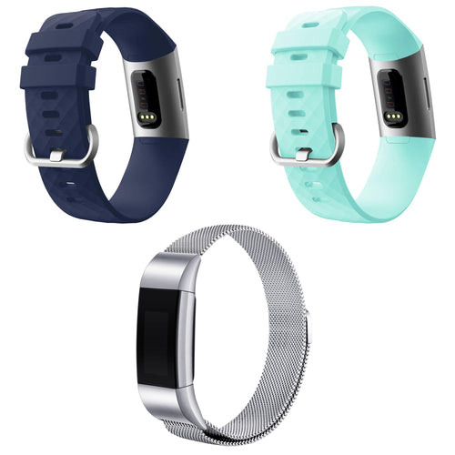 3 x Fitbit Charge 4 Straps Metal Refresh Bundle