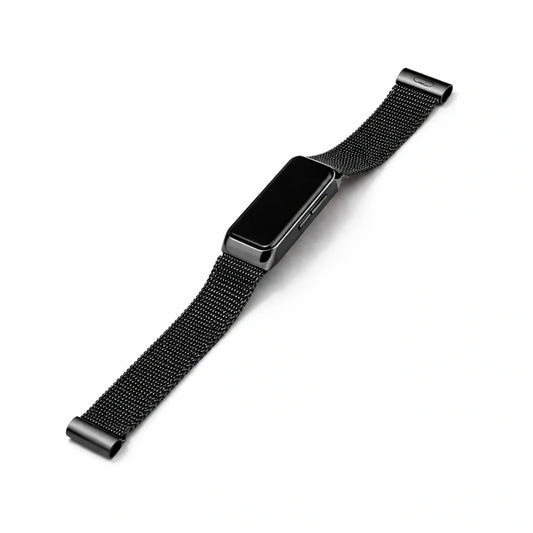 Metal strap for Fitbit Charge 5 in black with adjustable magnetic clasp
