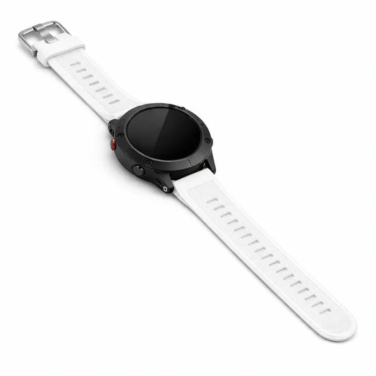 White silicone replacement strap for Garmin Instinct 3 smartwatch