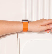 Orange 2 Part Leather Apple Watch Strap