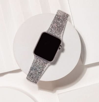 Black Glitter Apple Watch Strap – FitStrapsUK