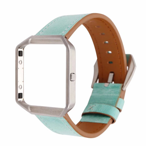 Mint Leather Strap for Fitbit Blaze