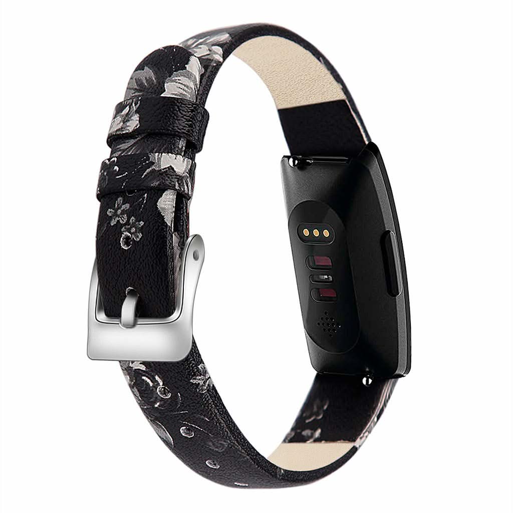 Black/Grey Leather Strap for Fitbit Inspire