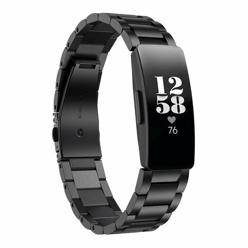 Black Stainless Steel Strap for Fitbit Inspire 2